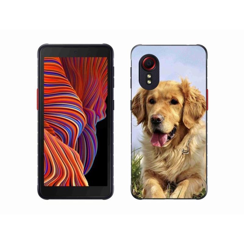 Gelový obal mmCase na mobil Samsung Galaxy Xcover 5 - zlatý retrívr