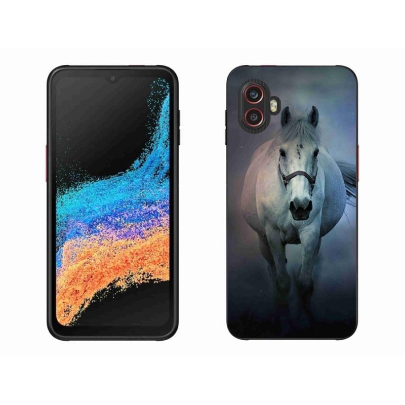 Gelový obal mmCase na mobil Samsung Galaxy Xcover 6 Pro - běžící bílý kůň