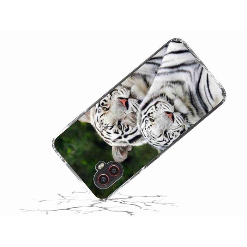 Gelový obal mmCase na mobil Samsung Galaxy Xcover 6 Pro - bílí tygři