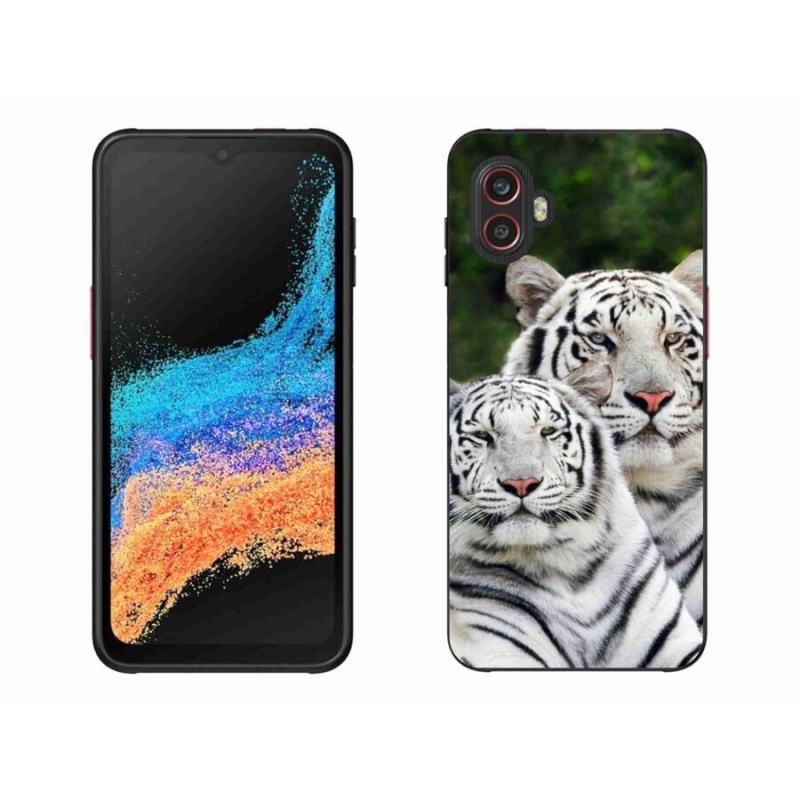 Gelový obal mmCase na mobil Samsung Galaxy Xcover 6 Pro - bílí tygři