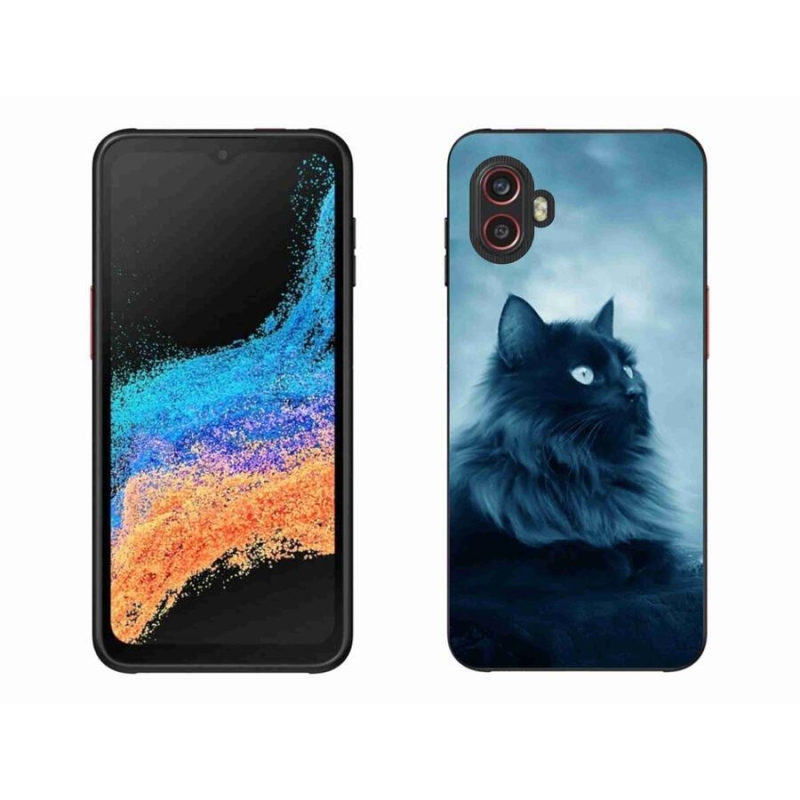 Gelový obal mmCase na mobil Samsung Galaxy Xcover 6 Pro - černá kočka 1