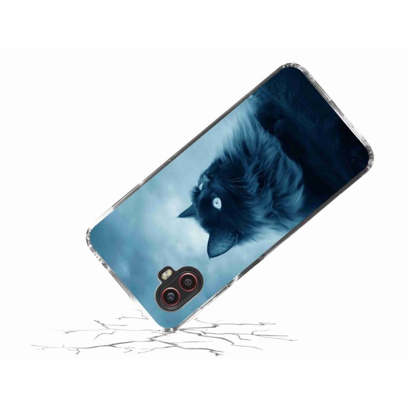Gelový obal mmCase na mobil Samsung Galaxy Xcover 6 Pro - černá kočka 1