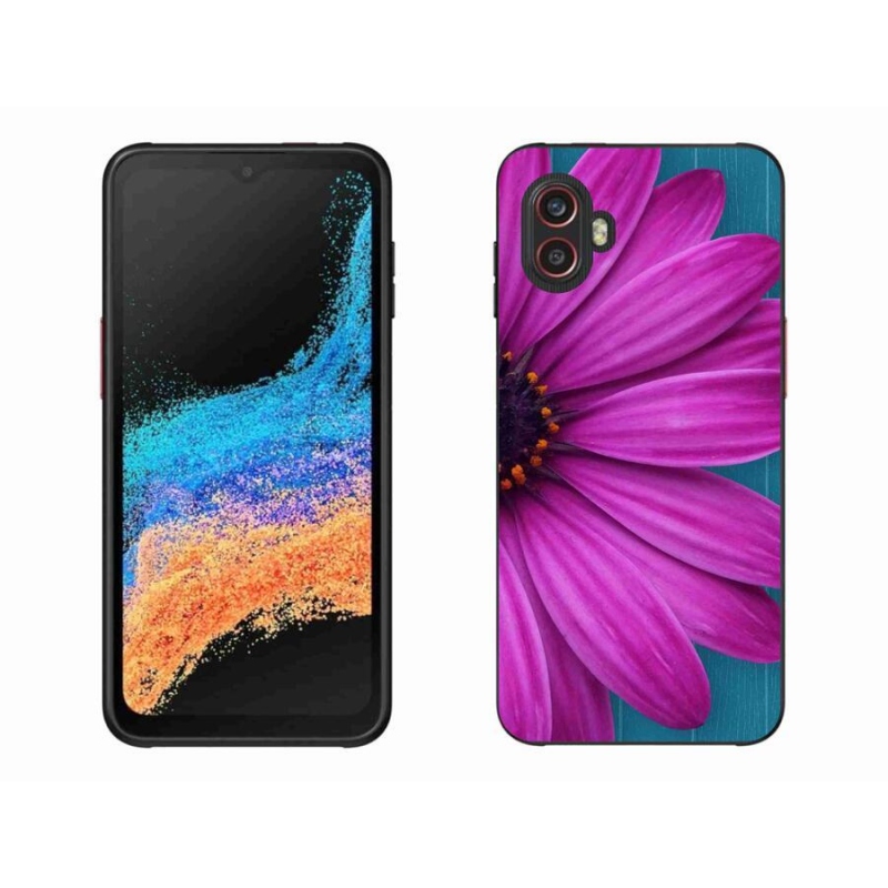 Gelový obal mmCase na mobil Samsung Galaxy Xcover 6 Pro - fialová kopretina