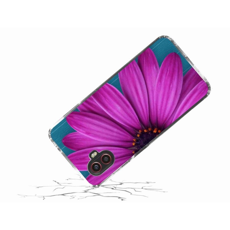 Gelový obal mmCase na mobil Samsung Galaxy Xcover 6 Pro - fialová kopretina