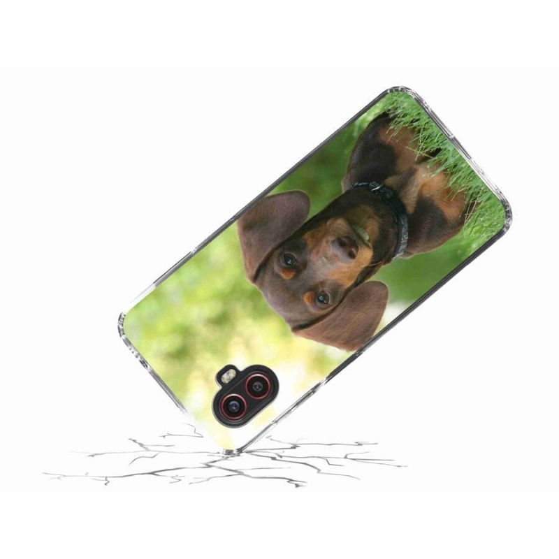 Gelový obal mmCase na mobil Samsung Galaxy Xcover 6 Pro - hnědý jezevčík