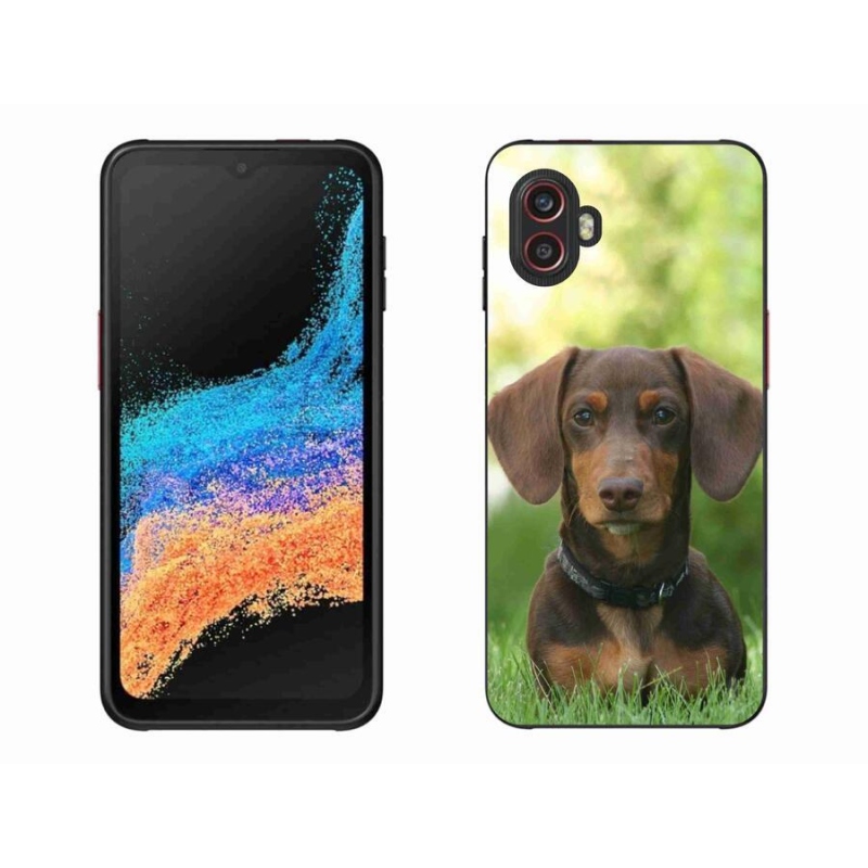 Gelový obal mmCase na mobil Samsung Galaxy Xcover 6 Pro - hnědý jezevčík