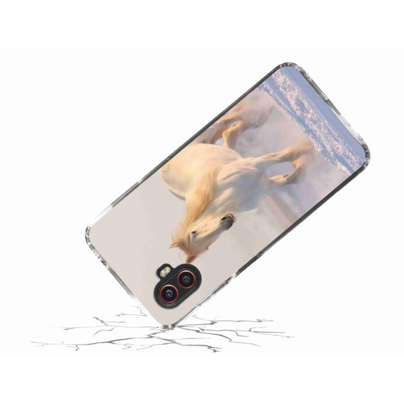 Gelový obal mmCase na mobil Samsung Galaxy Xcover 6 Pro - kůň ve sněhu