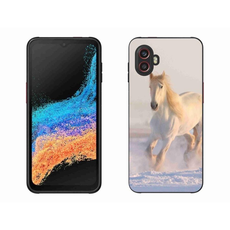 Gelový obal mmCase na mobil Samsung Galaxy Xcover 6 Pro - kůň ve sněhu