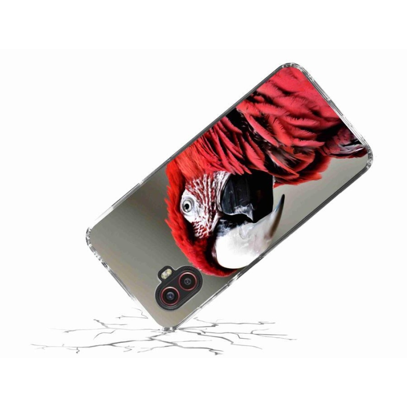 Gelový obal mmCase na mobil Samsung Galaxy Xcover 6 Pro - papoušek ara červený