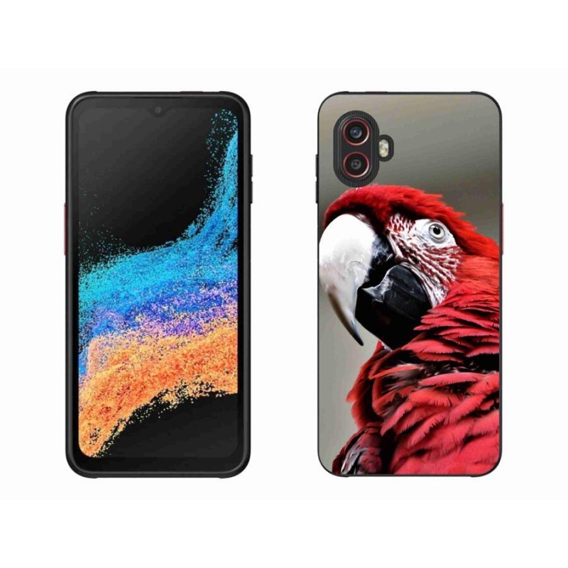 Gelový obal mmCase na mobil Samsung Galaxy Xcover 6 Pro - papoušek ara červený