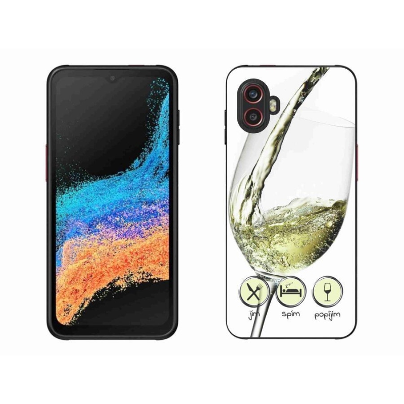 Gelový obal mmCase na mobil Samsung Galaxy Xcover 6 Pro - sklenička vína bílé
