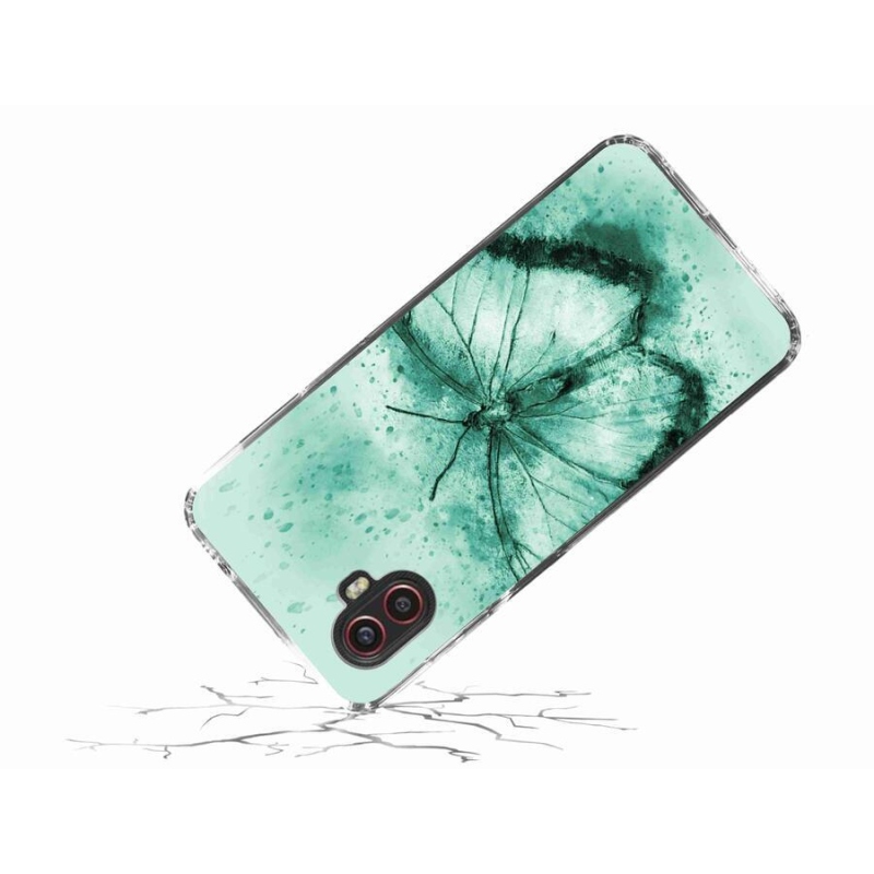 Gelový obal mmCase na mobil Samsung Galaxy Xcover 6 Pro - zelený motýl