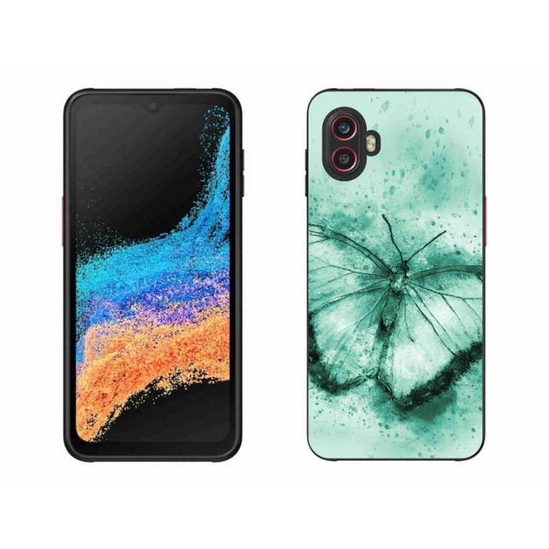 Gelový obal mmCase na mobil Samsung Galaxy Xcover 6 Pro - zelený motýl