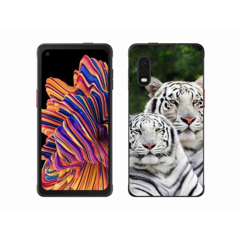 Gelový obal mmCase na mobil Samsung Galaxy Xcover Pro - bílí tygři