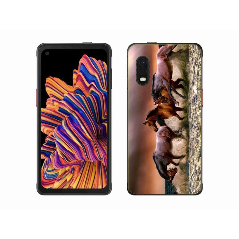 Gelový obal mmCase na mobil Samsung Galaxy Xcover Pro - koně 1