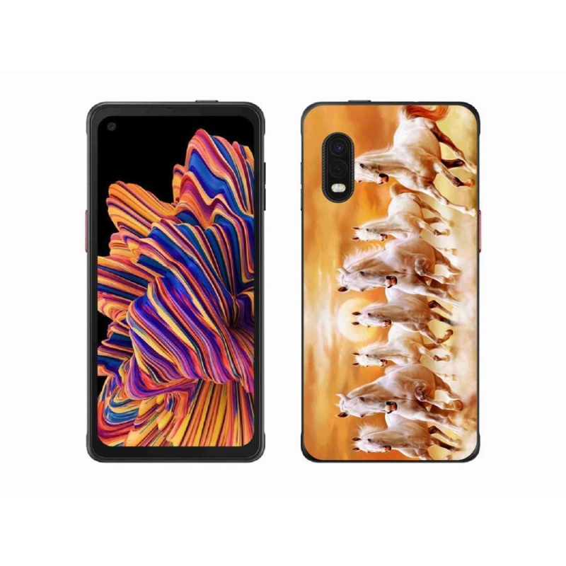 Gelový obal mmCase na mobil Samsung Galaxy Xcover Pro - koně 2