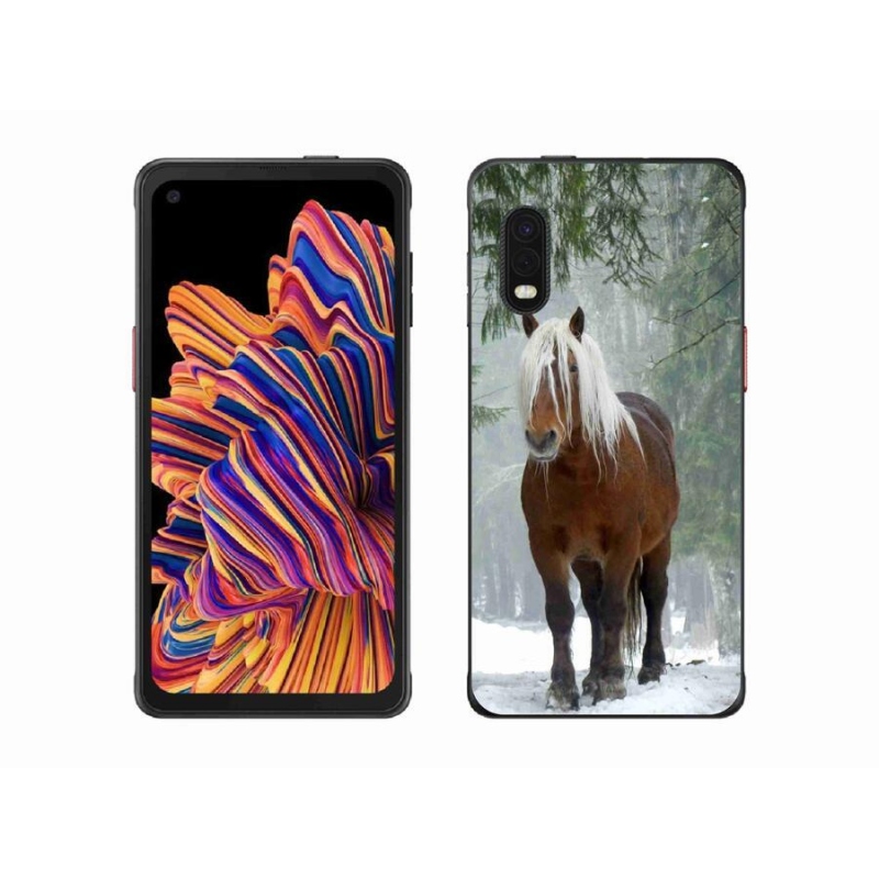 Gelový obal mmCase na mobil Samsung Galaxy Xcover Pro - kůň v lese