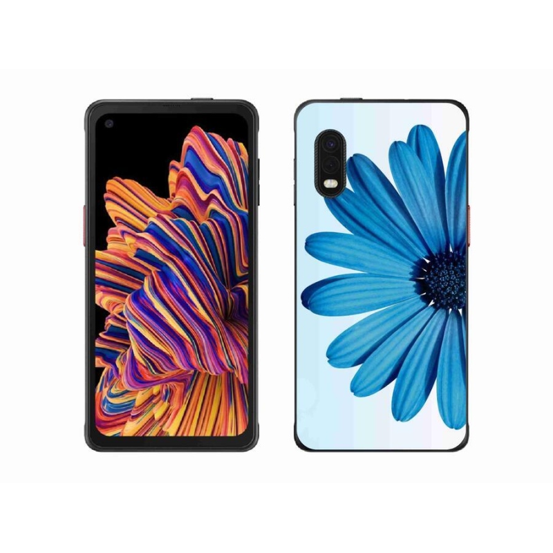 Gelový obal mmCase na mobil Samsung Galaxy Xcover Pro - modrá kopretina