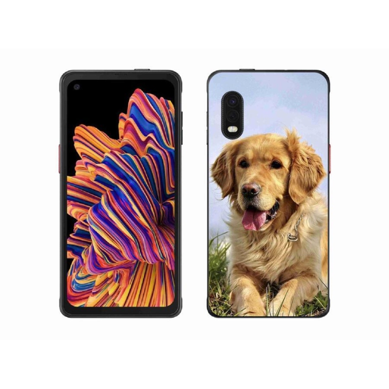 Gelový obal mmCase na mobil Samsung Galaxy Xcover Pro - zlatý retrívr