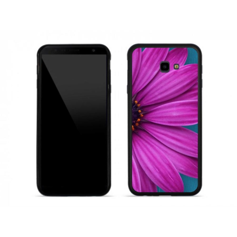 Gelový obal mmCase na mobil Samsung J4 Plus - fialová kopretina