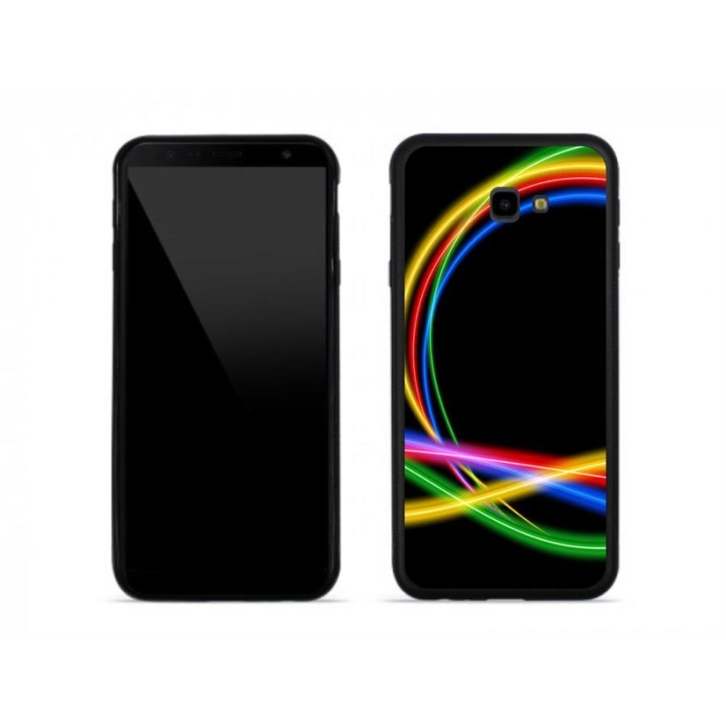 Gelový obal mmCase na mobil Samsung J4 Plus - neonové kruhy