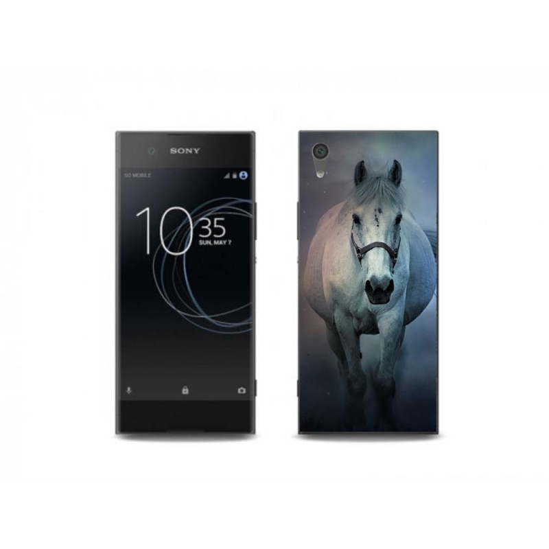 Gelový obal mmCase na mobil Sony Xperia XA1 - běžící bílý kůň
