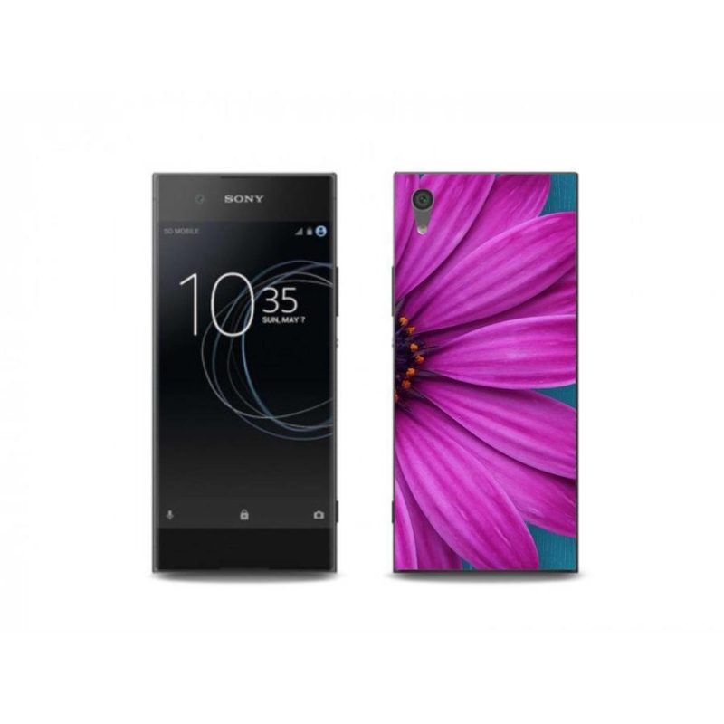 Gelový obal mmCase na mobil Sony Xperia XA1 - fialová kopretina