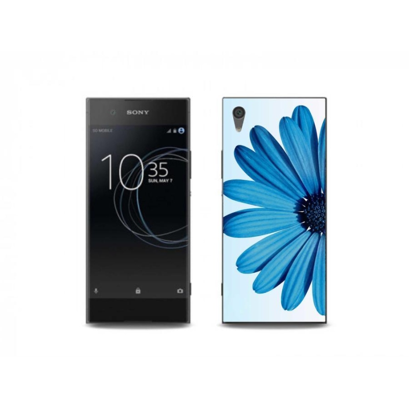 Gelový obal mmCase na mobil Sony Xperia XA1 - modrá kopretina