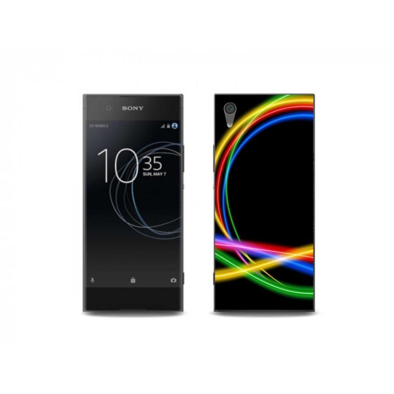 Gelový obal mmCase na mobil Sony Xperia XA1 - neonové kruhy
