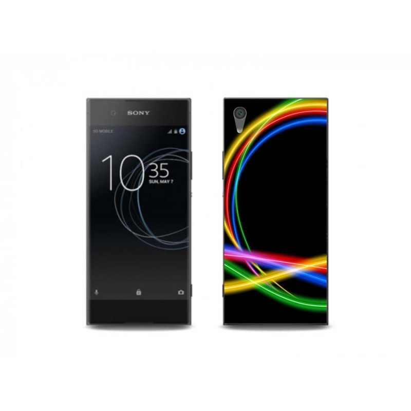 Gelový obal mmCase na mobil Sony Xperia XA1 - neonové kruhy