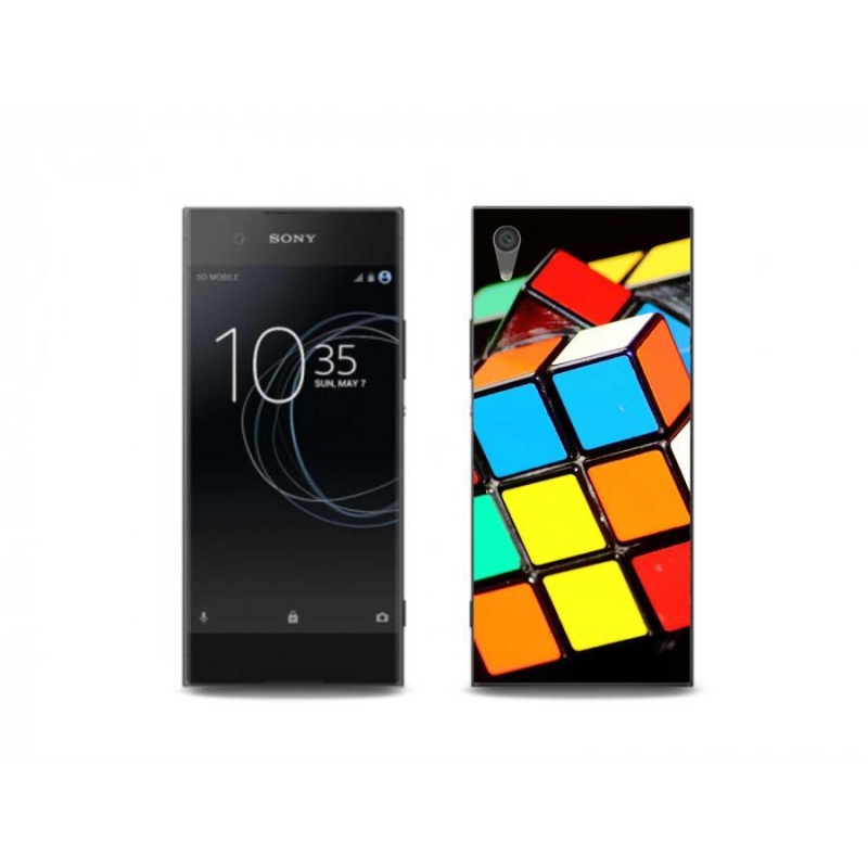 Gelový obal mmCase na mobil Sony Xperia XA1 Plus - rubikova kostka