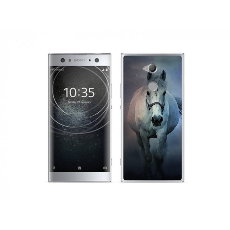Gelový obal mmCase na mobil Sony Xperia XA2 Ultra - běžící bílý kůň