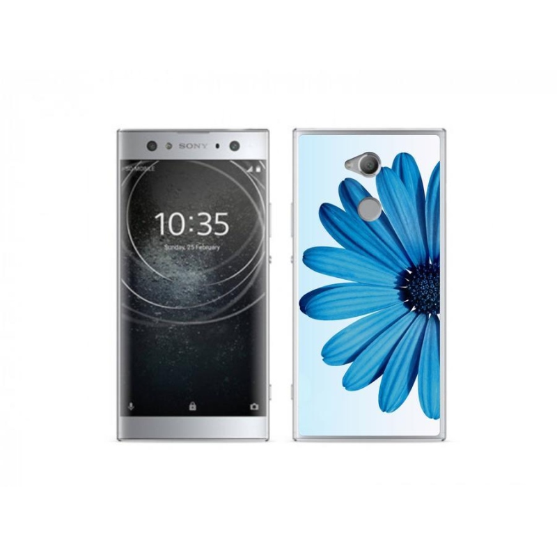 Gelový obal mmCase na mobil Sony Xperia XA2 Ultra - modrá kopretina