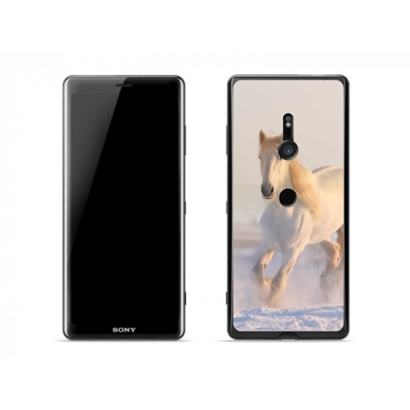 Gelový obal mmCase na mobil Sony Xperia XZ3 - kůň ve sněhu