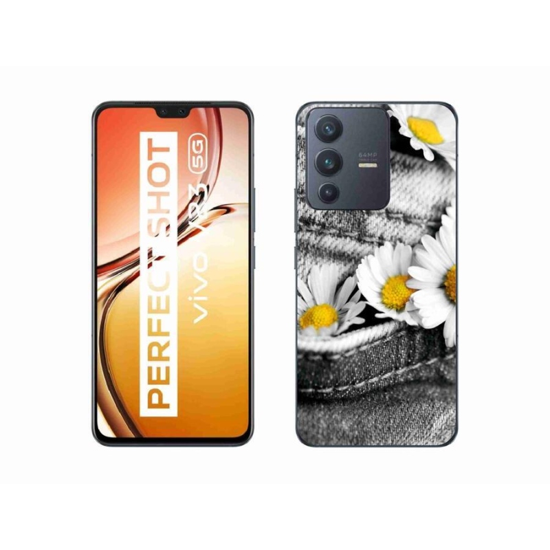 Gelový obal mmCase na mobil Vivo V23 5G - kopretiny