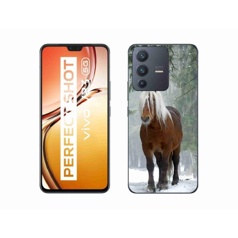 Gelový obal mmCase na mobil Vivo V23 5G - kůň v lese