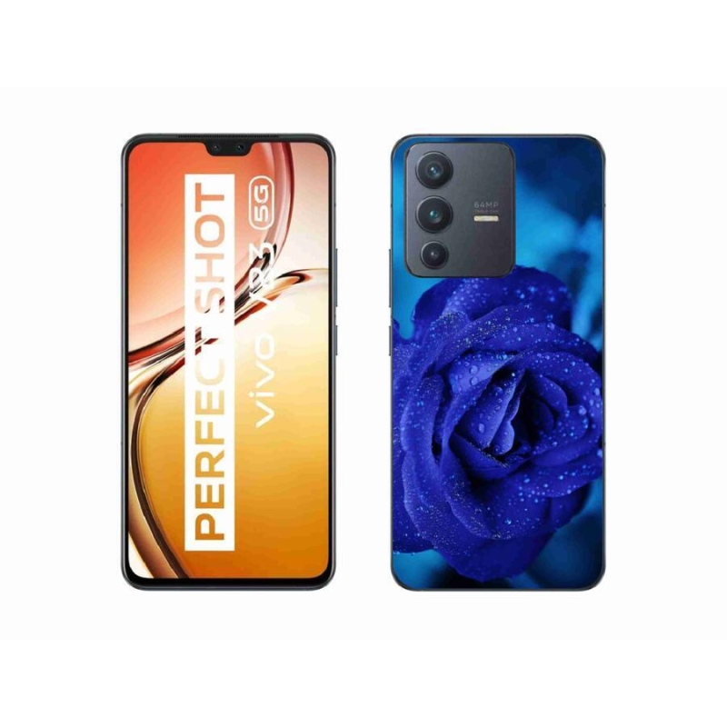 Gelový obal mmCase na mobil Vivo V23 5G - modrá růže