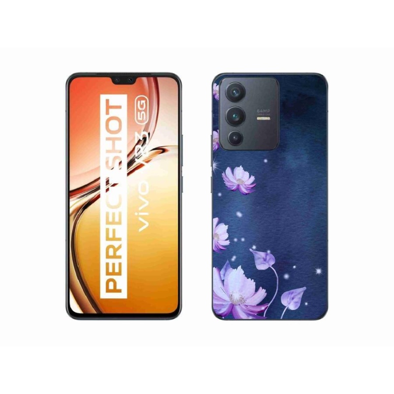 Gelový obal mmCase na mobil Vivo V23 5G - padající květy