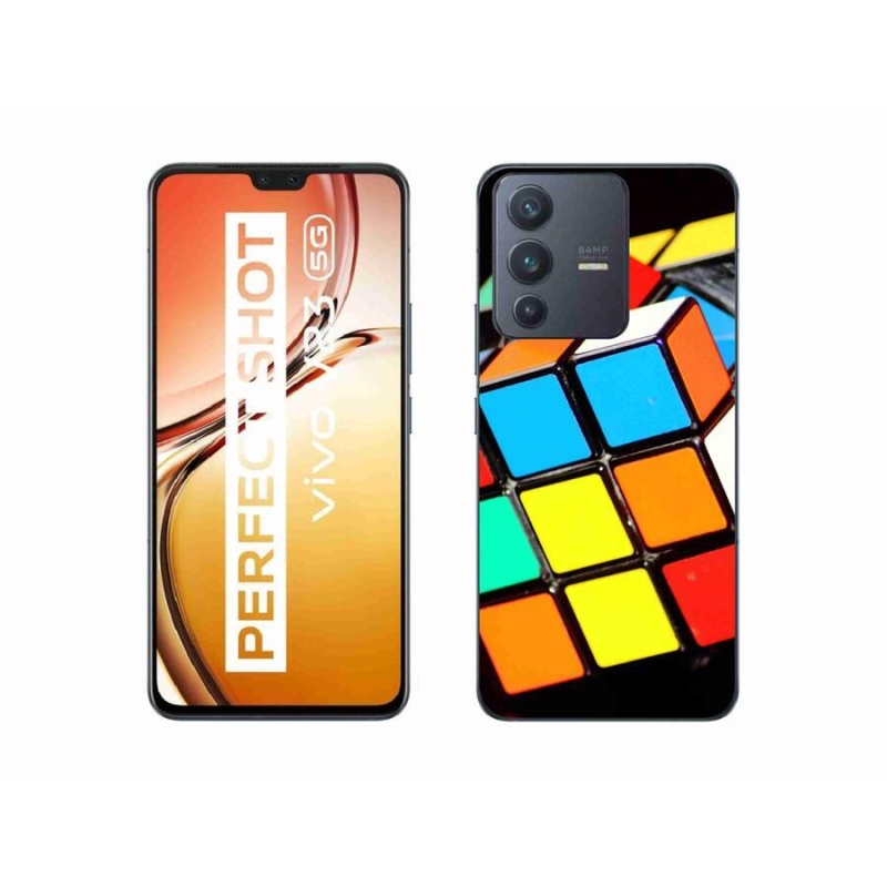 Gelový obal mmCase na mobil Vivo V23 5G - rubikova kostka