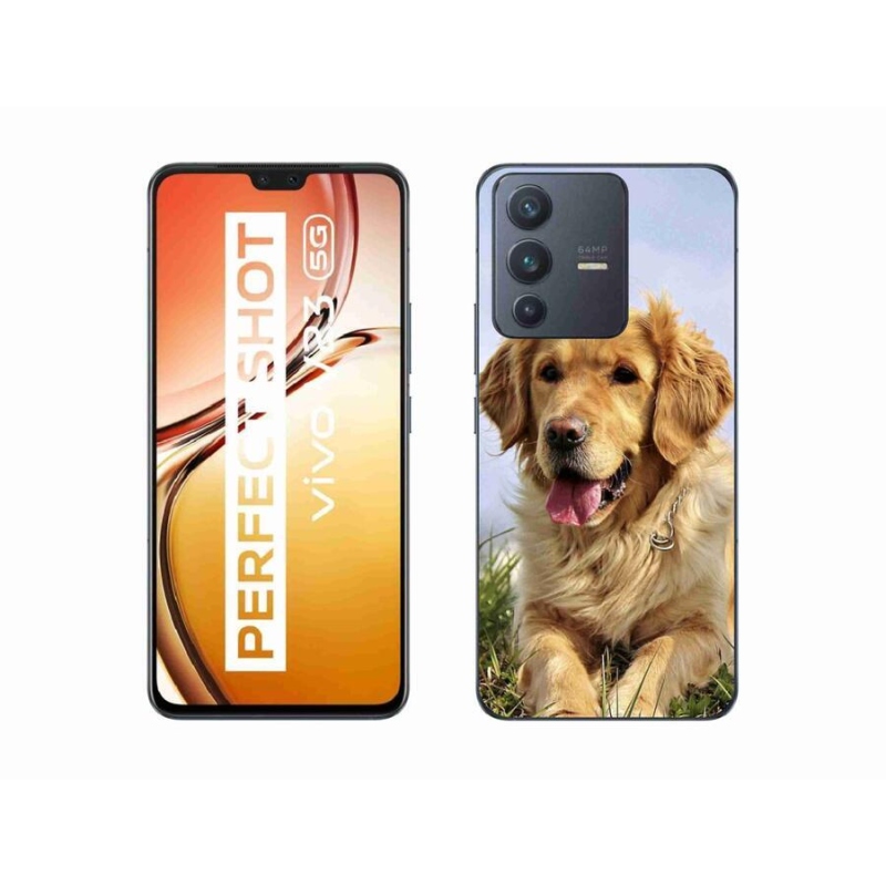 Gelový obal mmCase na mobil Vivo V23 5G - zlatý retrívr