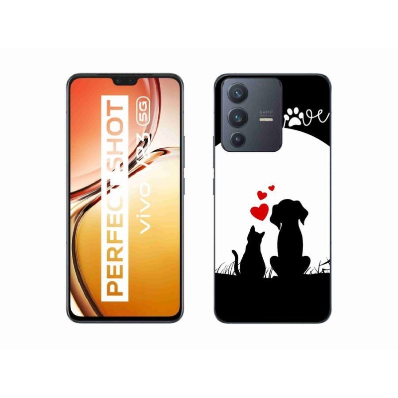 Gelový obal mmCase na mobil Vivo V23 5G - zvířecí láska
