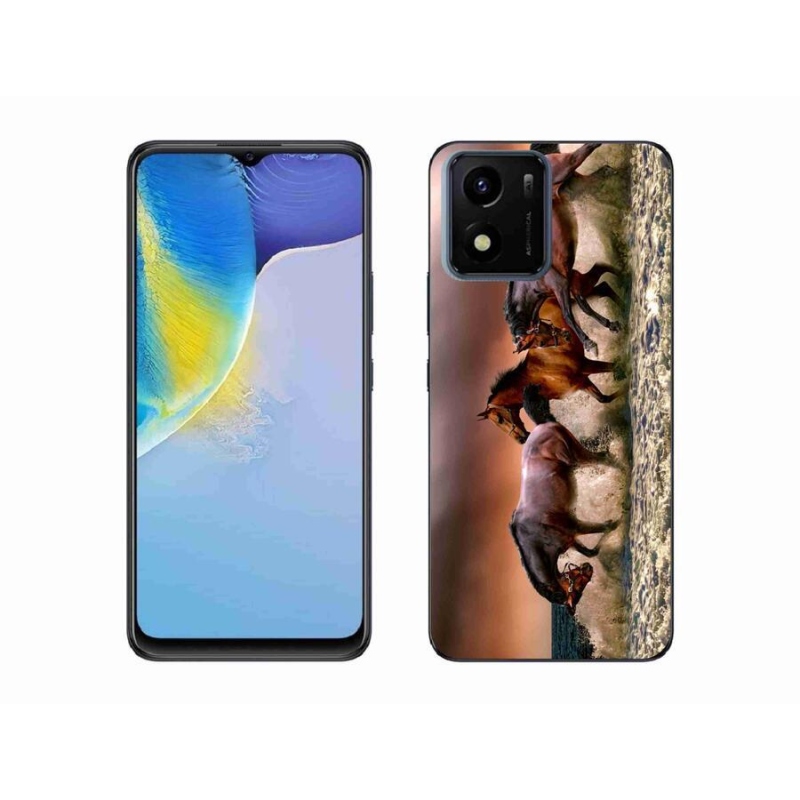 Gelový obal mmCase na mobil Vivo Y01 - koně 1