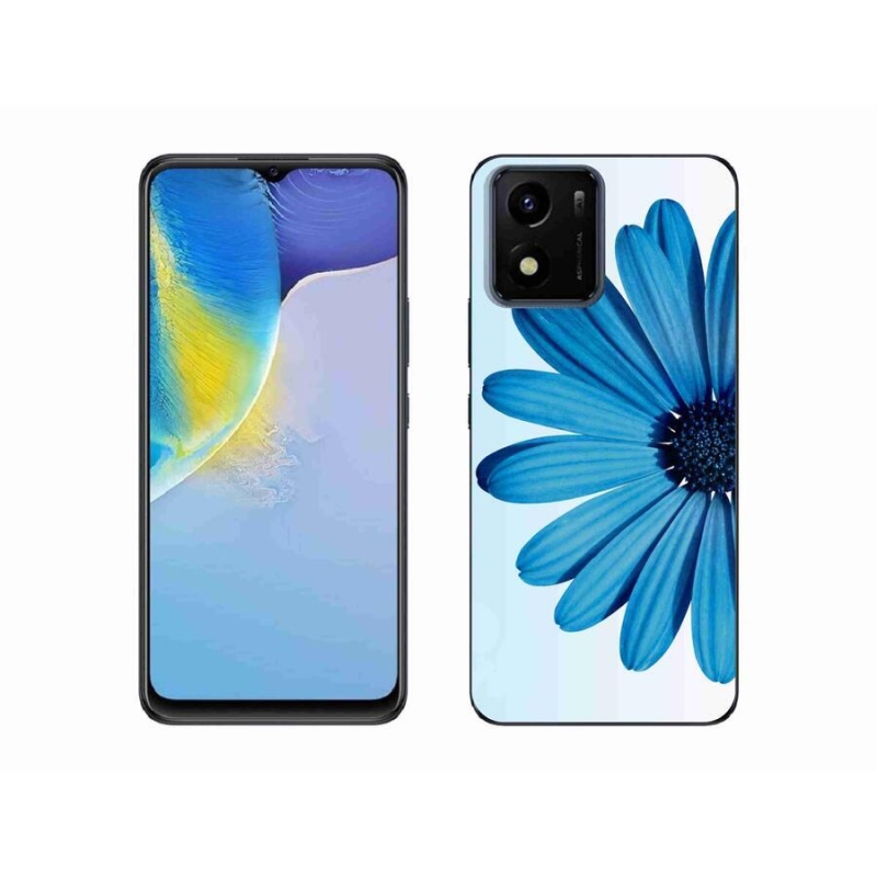 Gelový obal mmCase na mobil Vivo Y01 - modrá kopretina