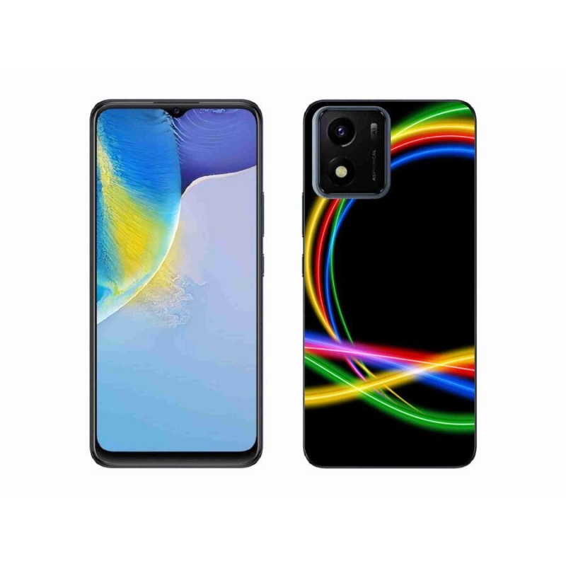 Gelový obal mmCase na mobil Vivo Y01 - neonové kruhy