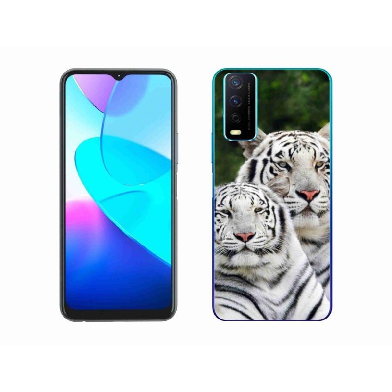 Gelový obal mmCase na mobil Vivo Y11s/Y20s - bílí tygři