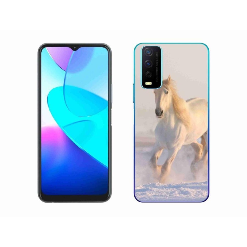 Gelový obal mmCase na mobil Vivo Y11s/Y20s - kůň ve sněhu