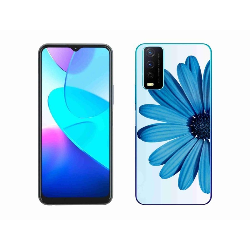 Gelový obal mmCase na mobil Vivo Y11s/Y20s - modrá kopretina