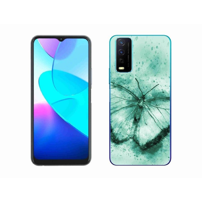 Gelový obal mmCase na mobil Vivo Y11s/Y20s - zelený motýl