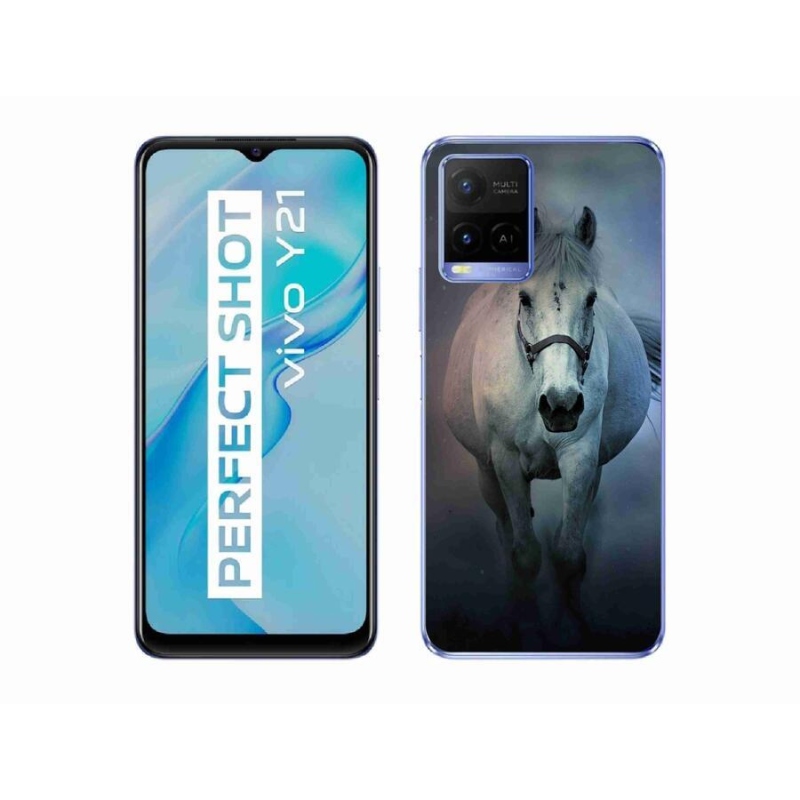 Gelový obal mmCase na mobil Vivo Y21/Y21s/Y33s - běžící bílý kůň