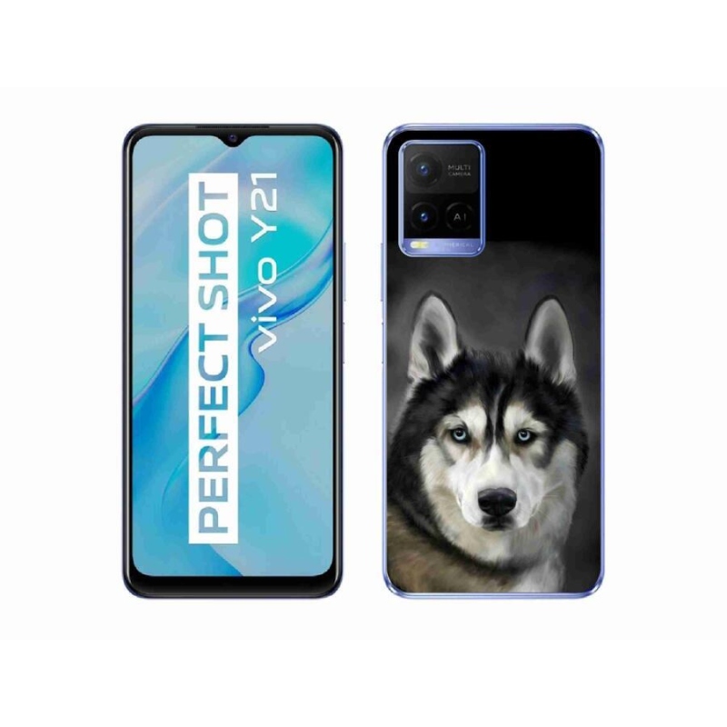 Gelový obal mmCase na mobil Vivo Y21/Y21s/Y33s - husky